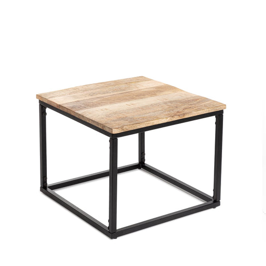 MAYA Coffee Table Set | Solid Mango Wood & Metal | 110x60x45 cm
