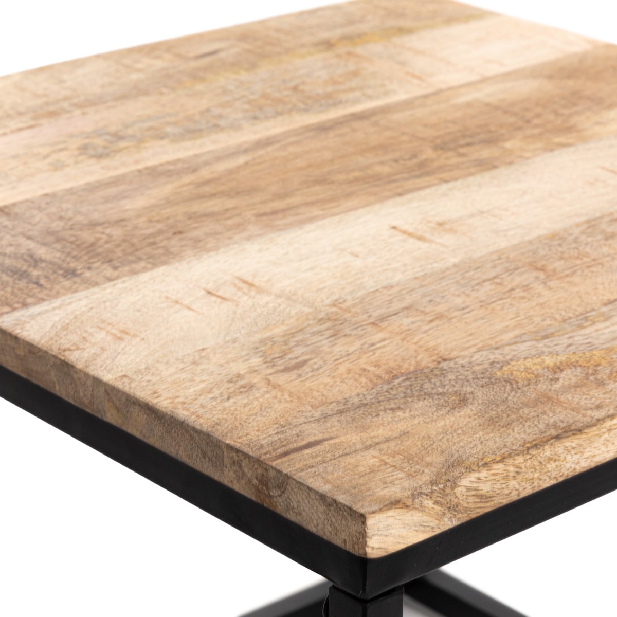 MAYA Coffee Table Set | Solid Mango Wood & Metal | 110x60x45 cm