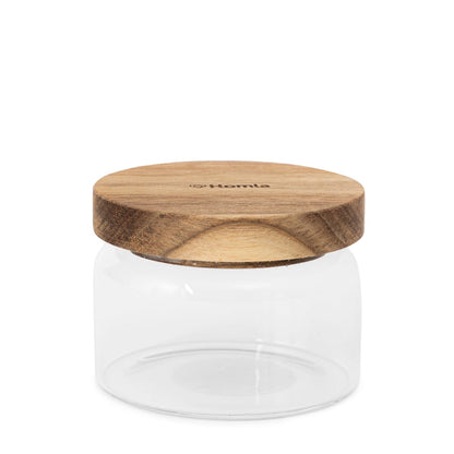 Carlos Small Glass Container with Acacia Lid 0.25L