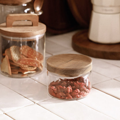 Carlos Small Glass Container with Acacia Lid 0.25L