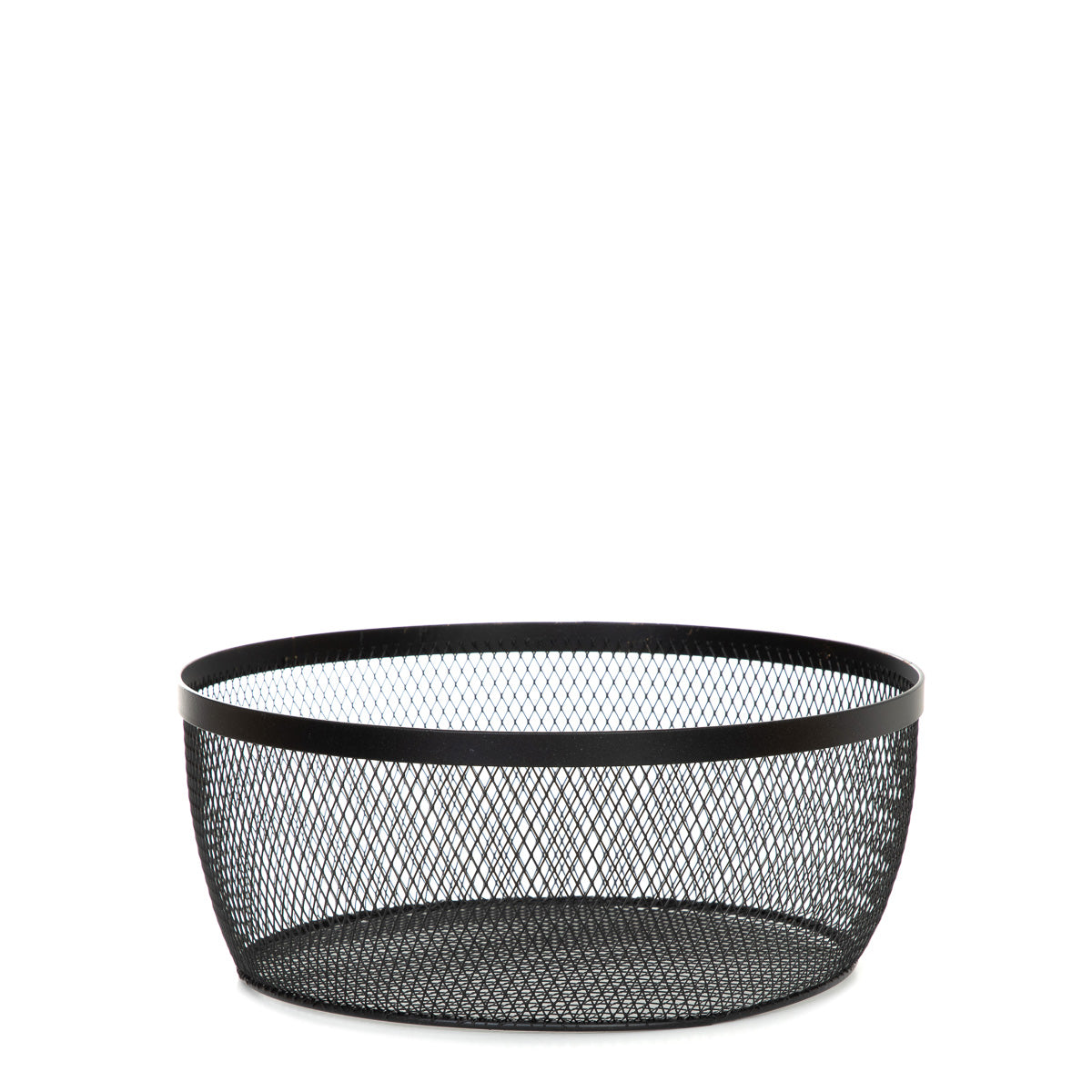 GRIDIO Round Black Kitchen Basket 28x28x17 cm