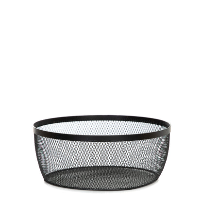 GRIDIO Round Black Kitchen Basket 28x28x17 cm
