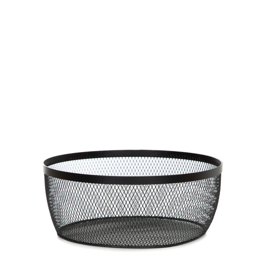 GRIDIO Round Black Kitchen Basket 28x28x17 cm