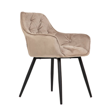 Cherry Velour Beige Chair 57x63x84 cm