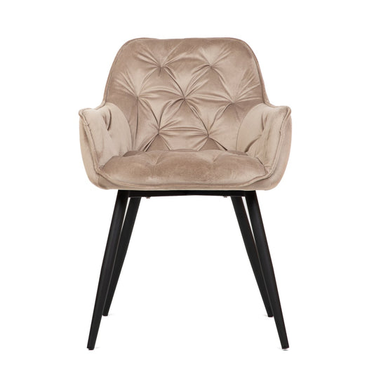 Cherry Velour Beige Chair 57x63x84 cm