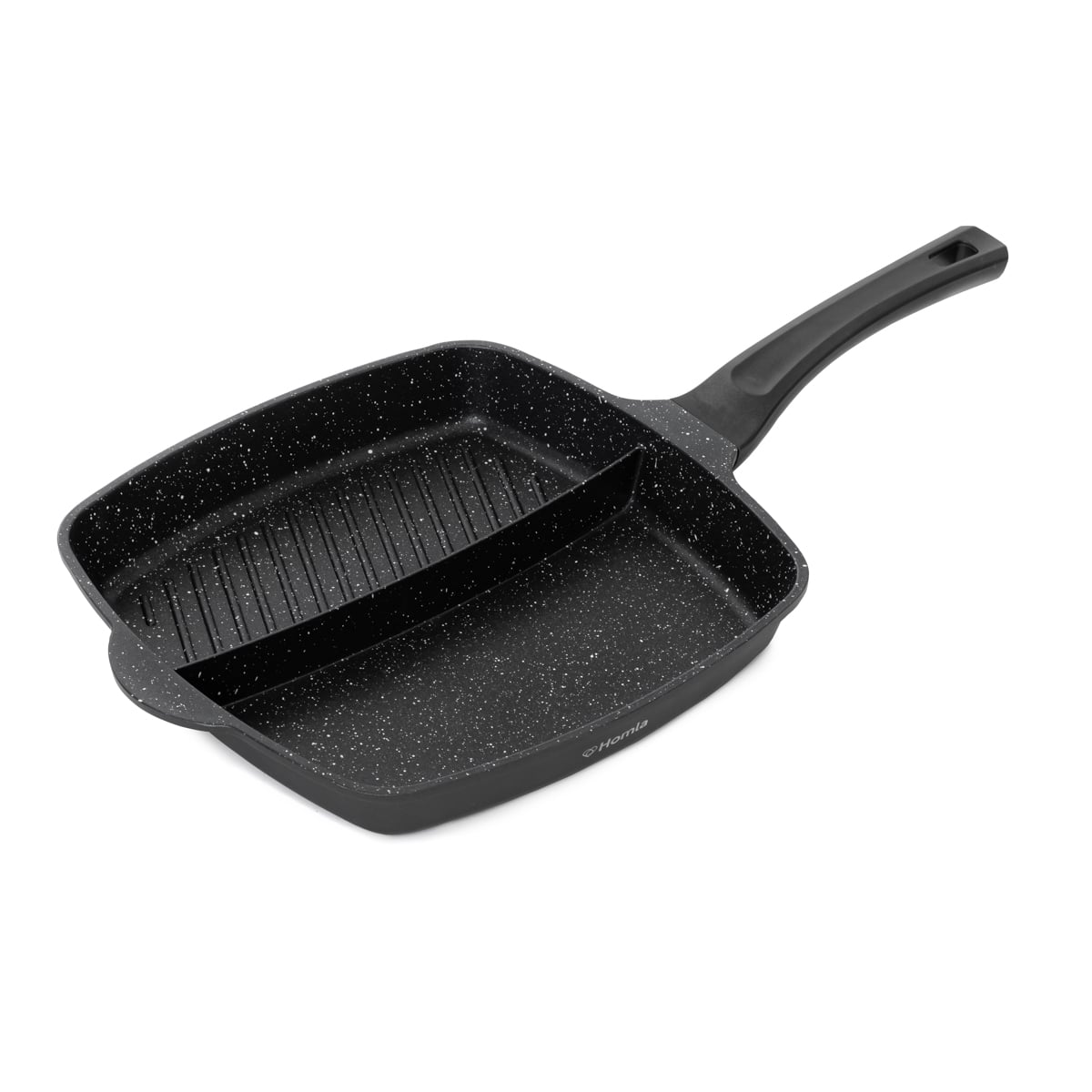 LUCASO 28cm Grill Frying Pan with Dual Compartments