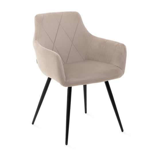FELLICE Velour Beige Chair 56x61x86 cm