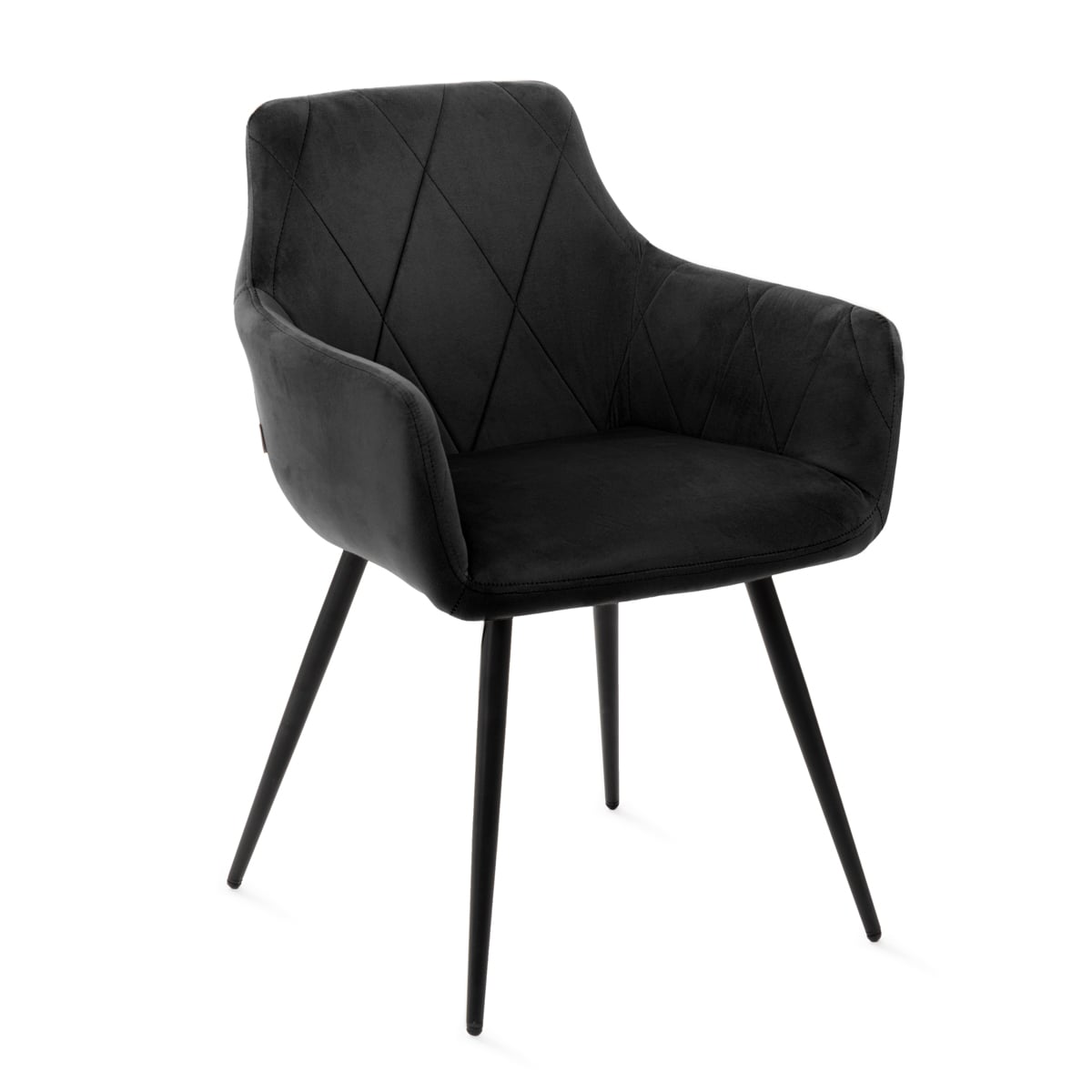 FELLICE Velour Black Chair 56x61x86 cm