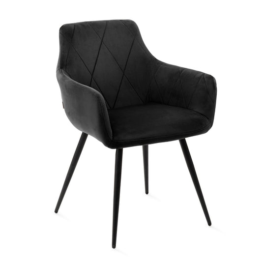 FELLICE Velour Black Chair 56x61x86 cm