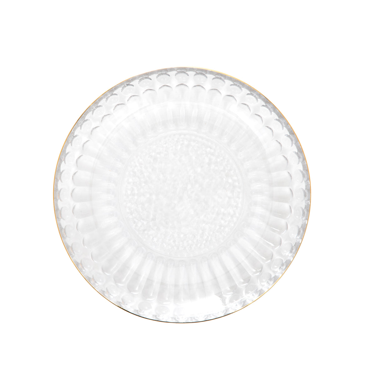 Plate BARREL Striped Glass with Gold Rim 15 cm