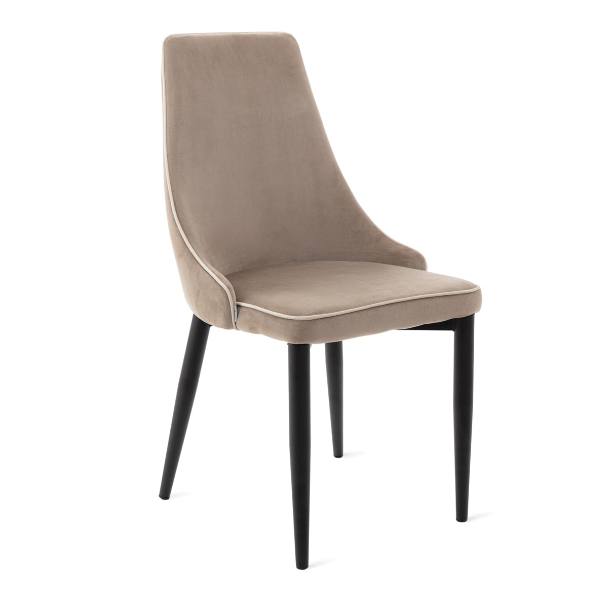 Chair LOUIS RIBBON Velour Beige 55x50x56 cm