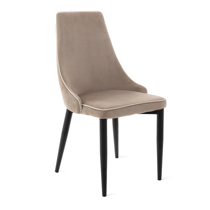 Chair LOUIS RIBBON Velour Beige 55x50x56 cm