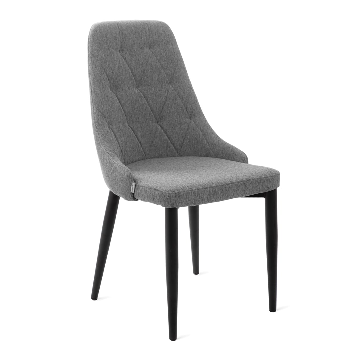 Louis Quilter Chair in Grey Fabric with Metal Legs