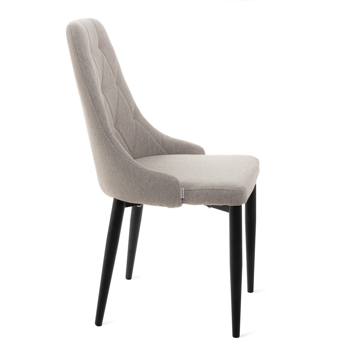 Louis Quilter Chair in Beige Fabric with Metal Legs
