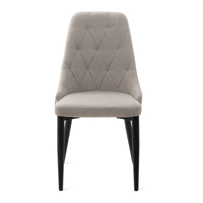 Louis Quilter Chair in Beige Fabric with Metal Legs