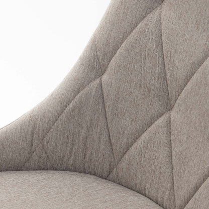 Louis Quilter Chair in Beige Fabric with Metal Legs