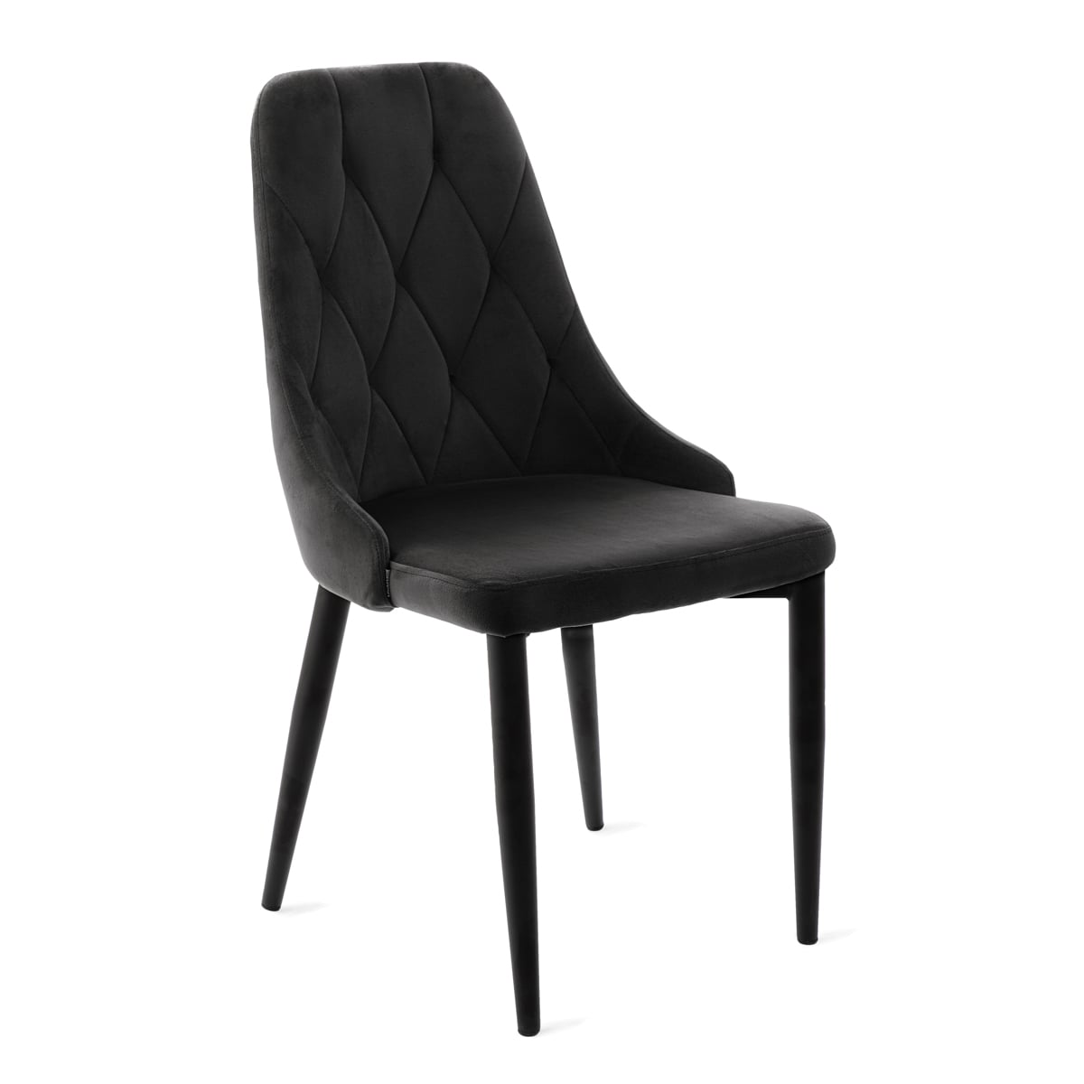 Louis Quilter Velour Black Chair 55x50x56 cm