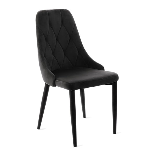 Louis Quilter Velour Black Chair 55x50x56 cm