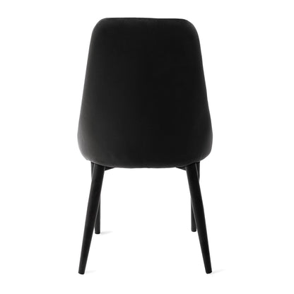 Louis Quilter Velour Black Chair 55x50x56 cm