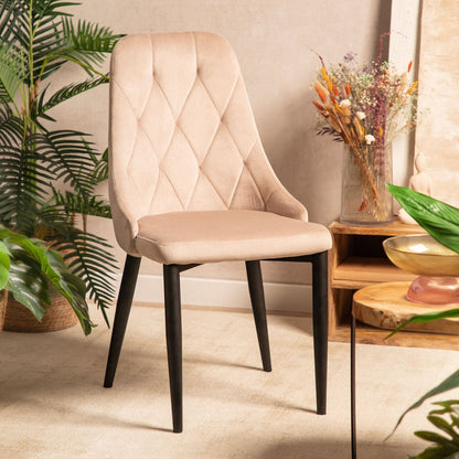 Louis Quilter Velour Beige Chair 44x59x88 cm