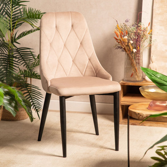 Louis Quilter Velour Beige Chair 44x59x88 cm