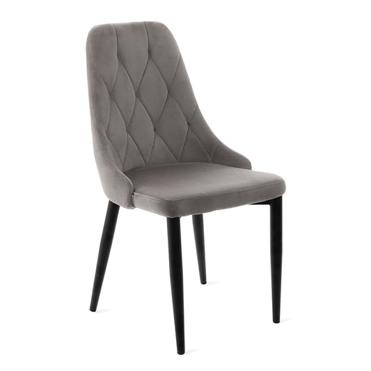 Louis Quilter Velour Grey Chair 55x50x56 cm