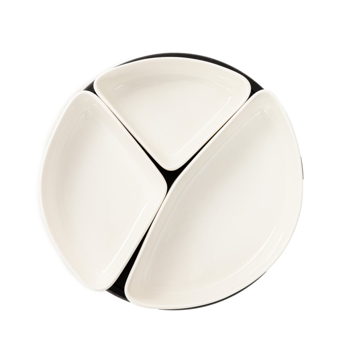 FELKO Ceramic Serving Platter with White Bowls 28cm