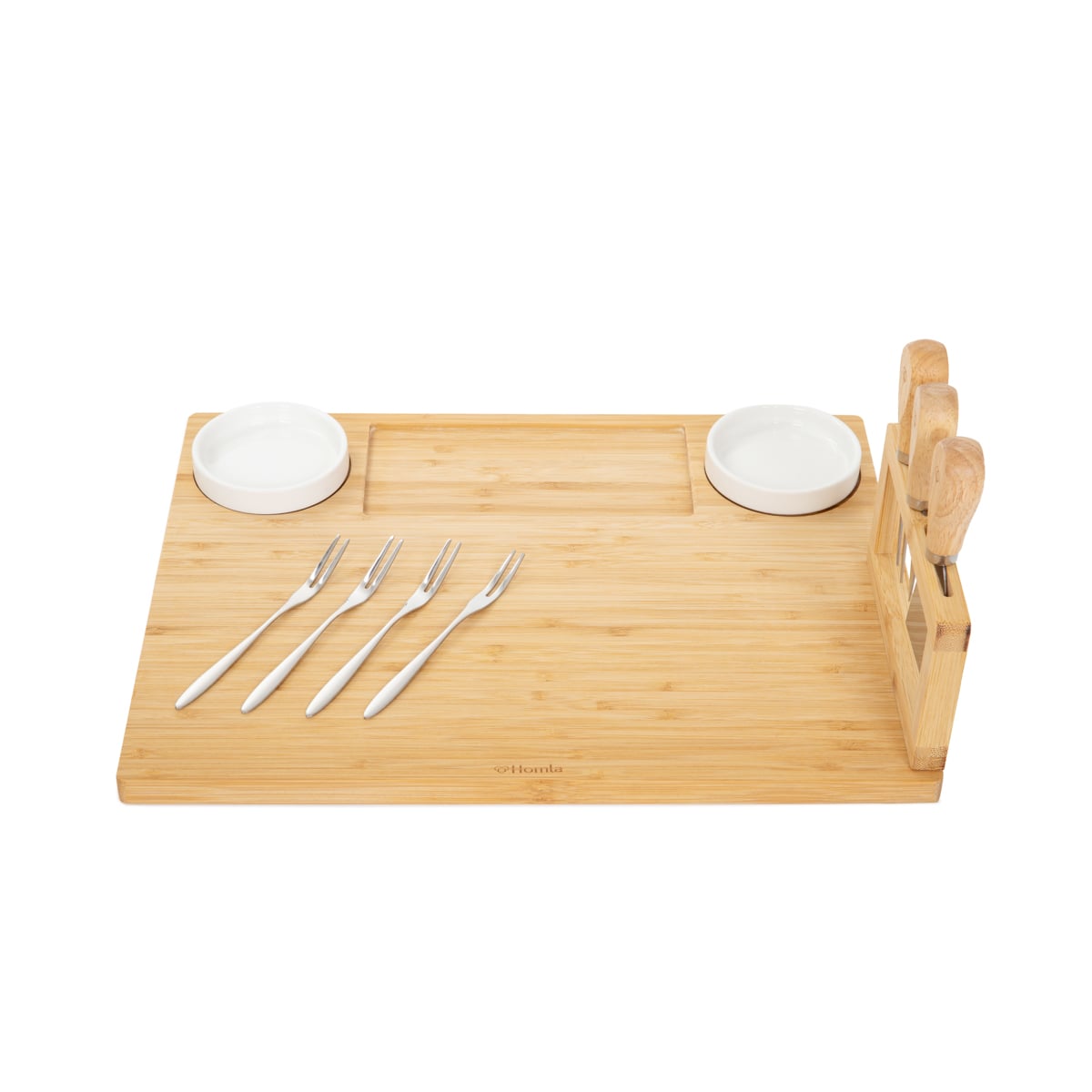 RUMI Serving Board with Bowls and Knives 37x28 cm