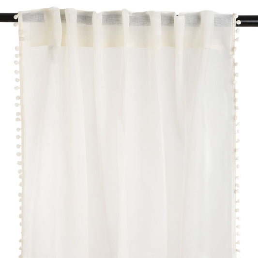 ADI Curtain Blind with Cream Pompons 140x250 cm