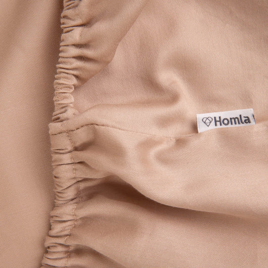 DANIELLE Satin Beige Bed Sheet 90x200 cm