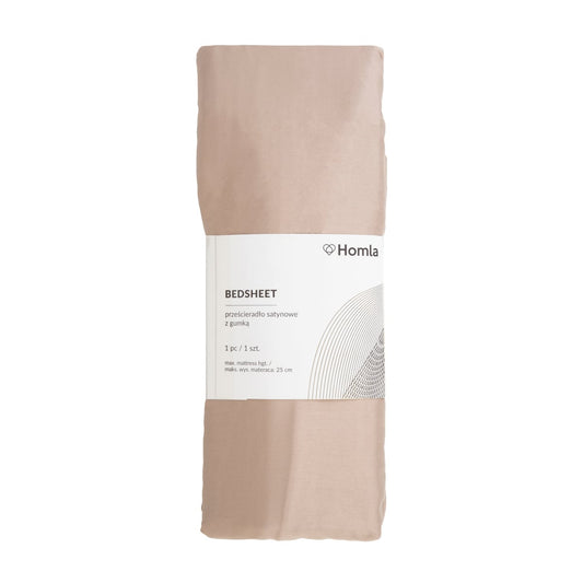 Bed Sheet DANIELLE Satin Beige 180x200 cm