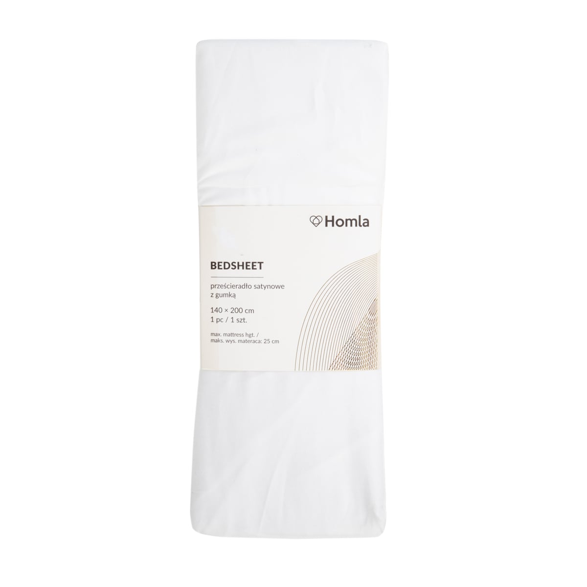 Bed Sheet Danielle White Satin 140x200 cm