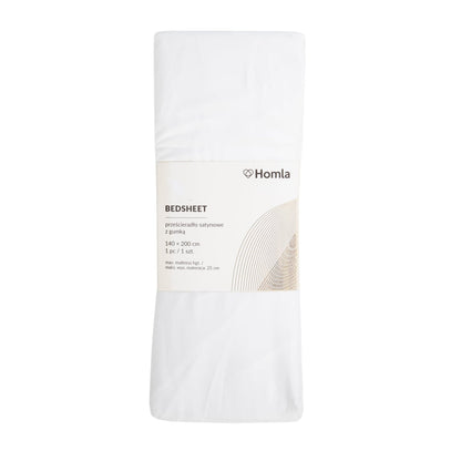 Bed Sheet Danielle White Satin 140x200 cm