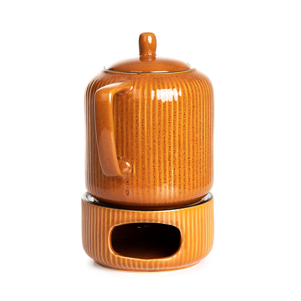 Mirande Amber Ceramic Jug with Warmer 0.95L