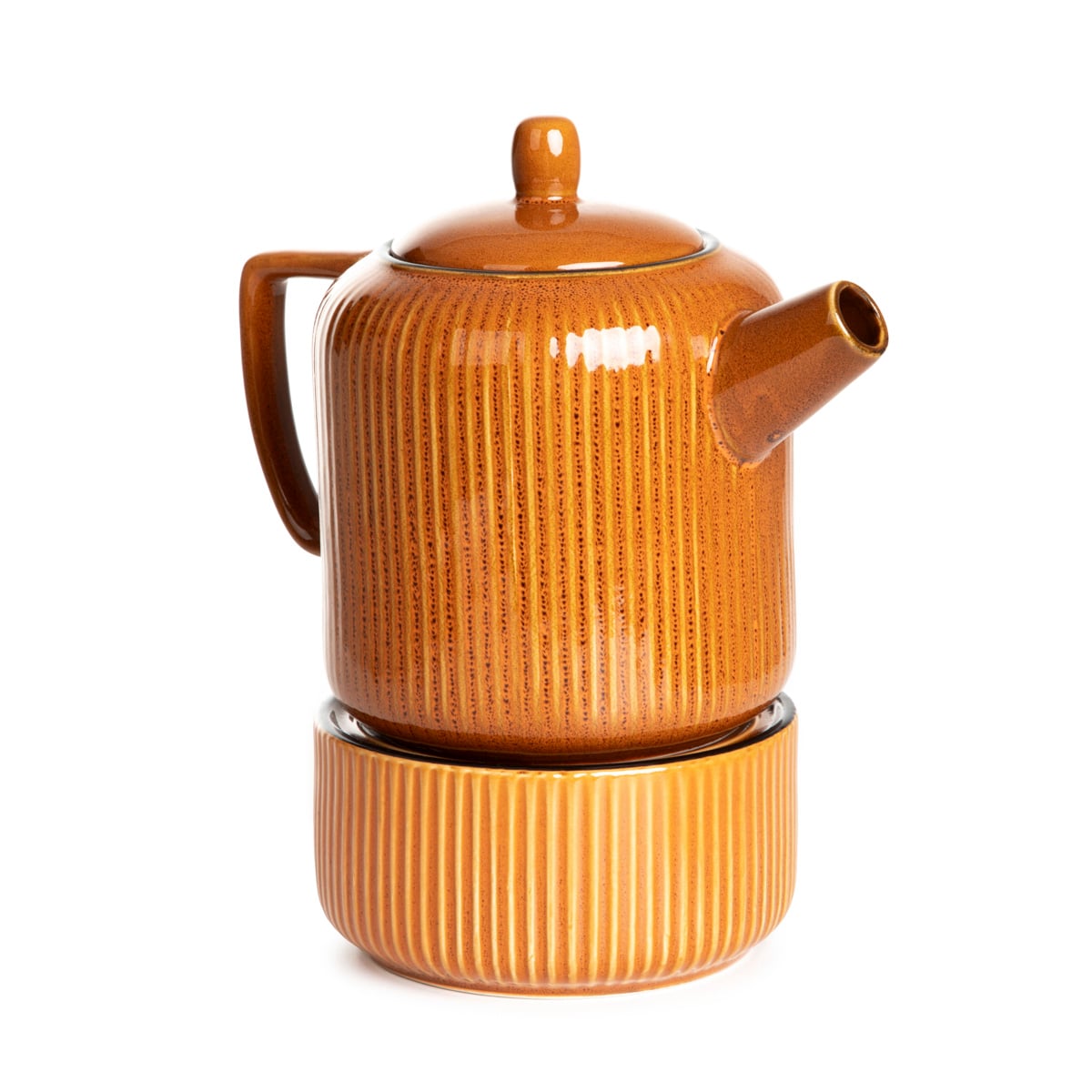 Mirande Amber Ceramic Jug with Warmer 0.95L