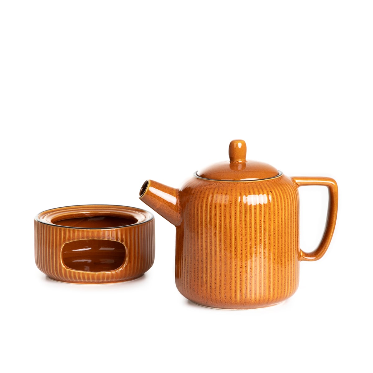 Mirande Amber Ceramic Jug with Warmer 0.95L