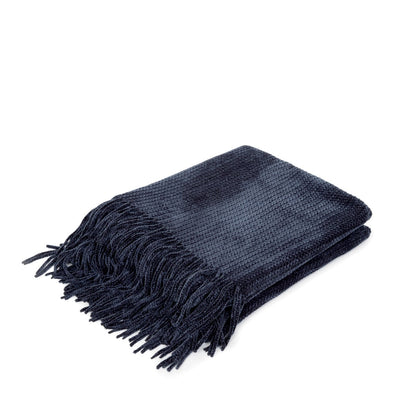 Chenille Navy Blue Blanket 130x170 cm Soft Warm Throw