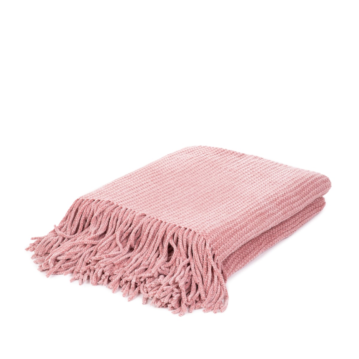 CHENILLE Pink Blanket 130x170 cm Soft Warm Polyester Throw