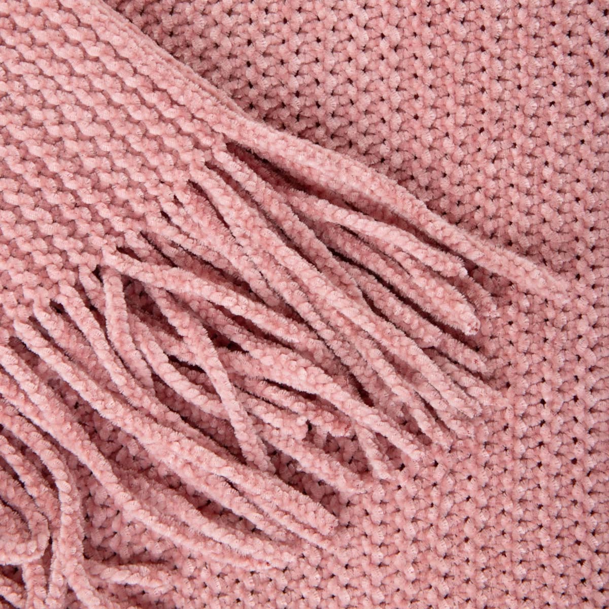 CHENILLE Pink Blanket 130x170 cm Soft Warm Polyester Throw