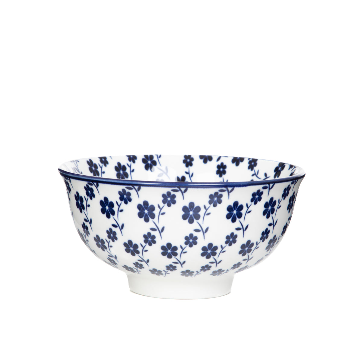NAVIA Navy Blue Floral Ceramic Bowl 12 cm