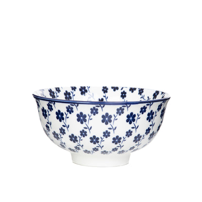 NAVIA Navy Blue Floral Ceramic Bowl 12 cm