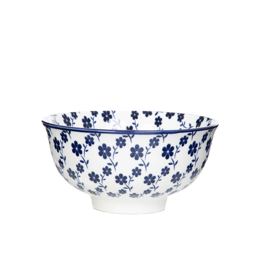 NAVIA Navy Blue Floral Ceramic Bowl 12 cm
