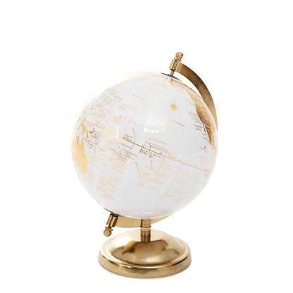 Gold Decorative Globe with Metal Stand - 18x15x25 cm