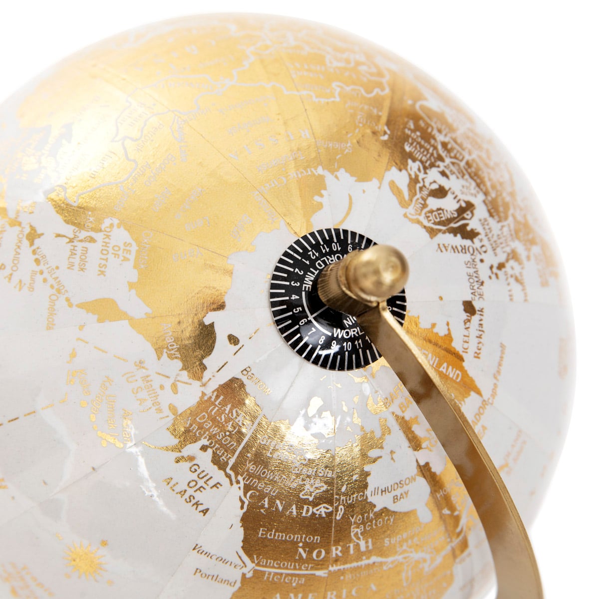 Gold Decorative Globe with Metal Stand - 18x15x25 cm