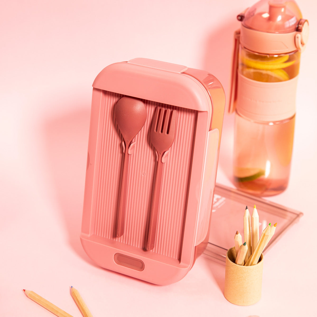 KLODI Lunchbox with Cutlery Burgundy 0.54L