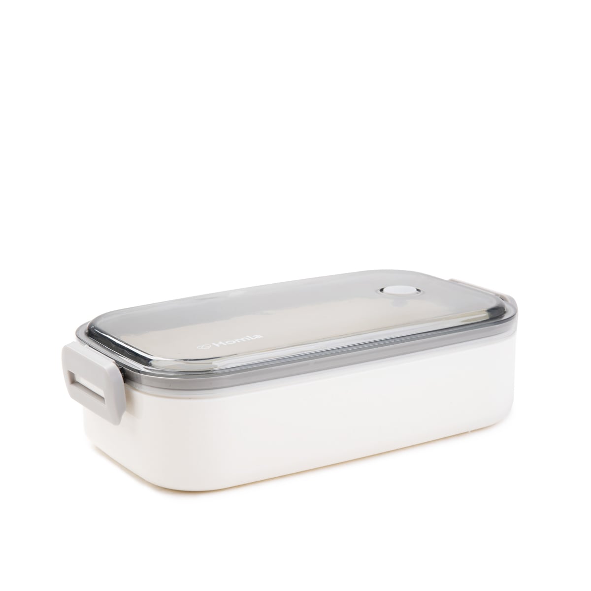 LOENE White Lunchbox 0.75L with Compartments and Utensils