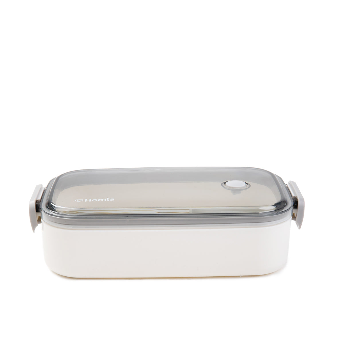 LOENE White Lunchbox 0.75L with Compartments and Utensils