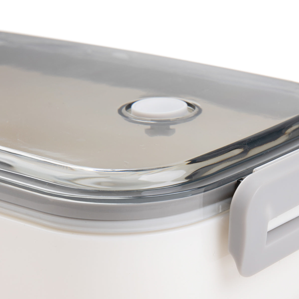 LOENE White Lunchbox 0.75L with Compartments and Utensils