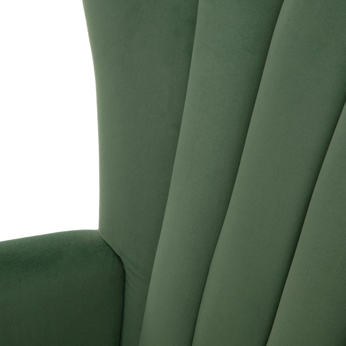 MILLS Green Armchair Upholstered Polyester Velour 42x75x74 cm
