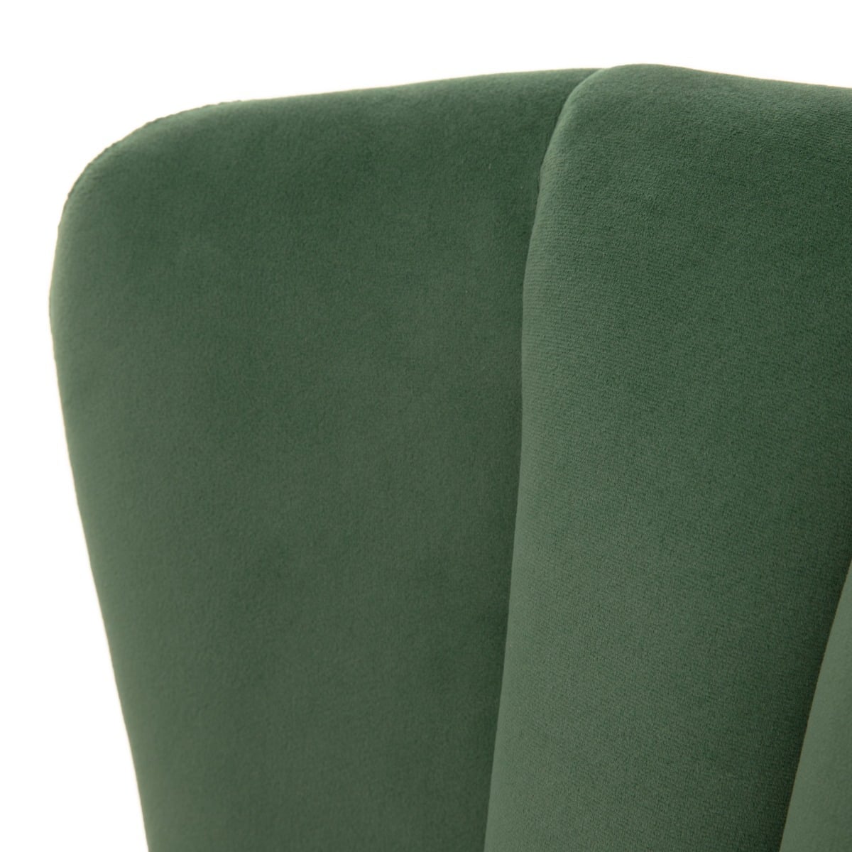 MILLS Green Armchair Upholstered Polyester Velour 42x75x74 cm